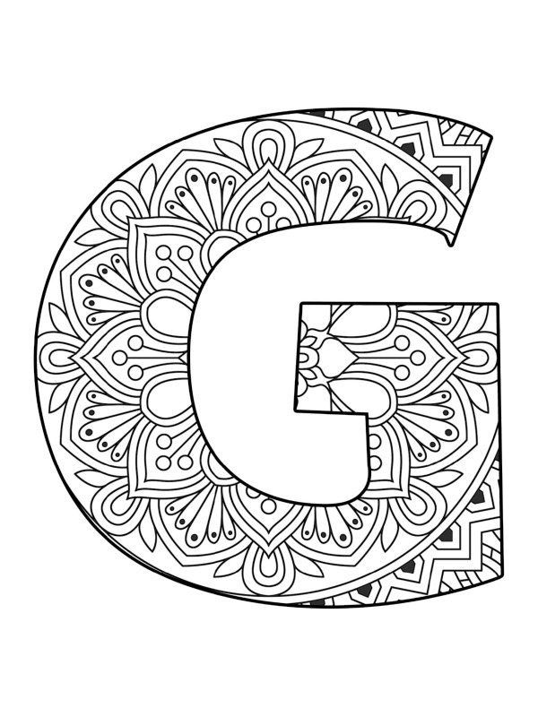 Buchstabe G Mandala Ausmalbild Buchstabe G Mandala Ausmalbild