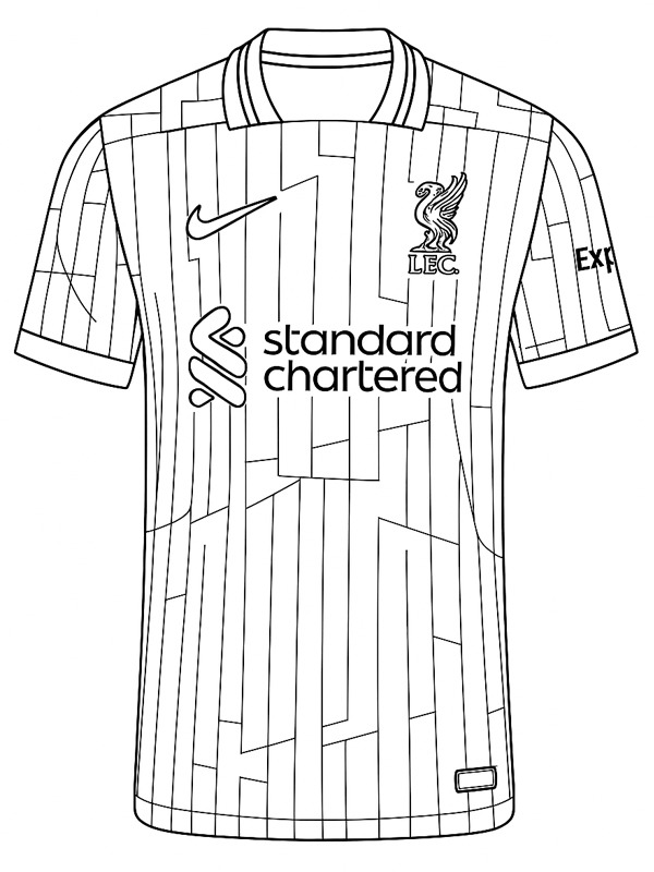 Liverpool Fußballtrikot Ausmalbild Liverpool Fußballtrikot Ausmalbild