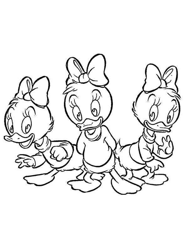 Dicky, Dacky und Ducky Ausmalbild