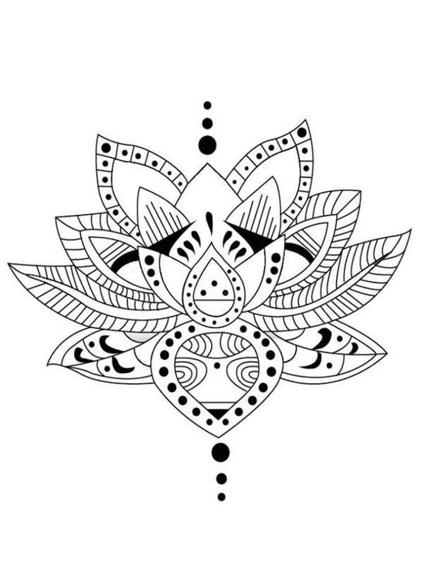 Lotus Tattoo Ausmalbild