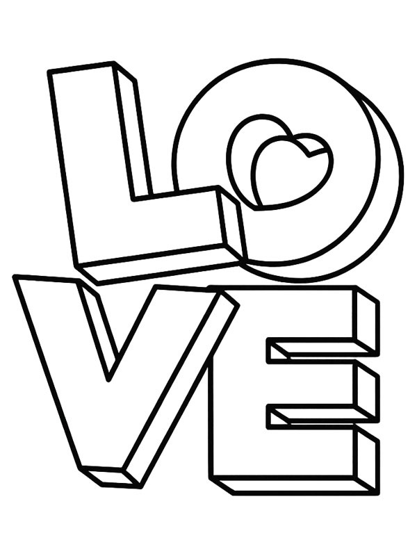 Love 3D Ausmalbild Love 3D Ausmalbild