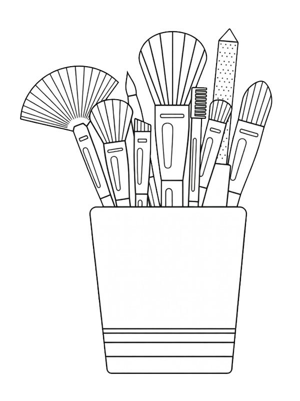 Make-up-Pinsel Ausmalbild Make-up-Pinsel Ausmalbild
