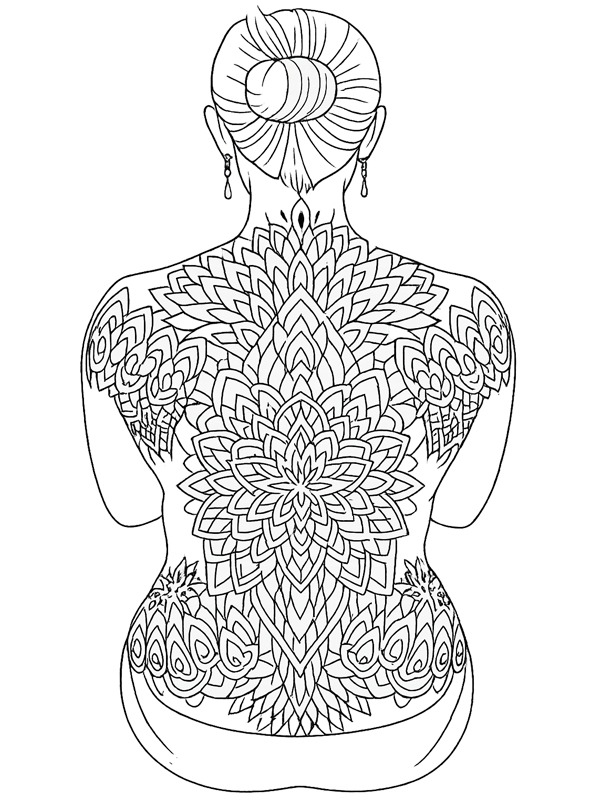 Mandala Rückentätowierung Ausmalbild Mandala Rückentätowierung Ausmalbild
