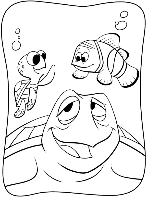 Marlin und die Schildkröten Ausmalbild