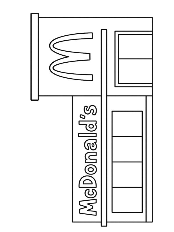 McDonald's Restaurant Ausmalbild McDonald's Restaurant Ausmalbild