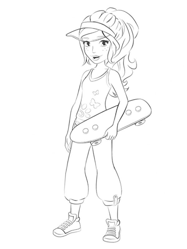 Mia mit Skateboard Ausmalbild Mia mit Skateboard Ausmalbild