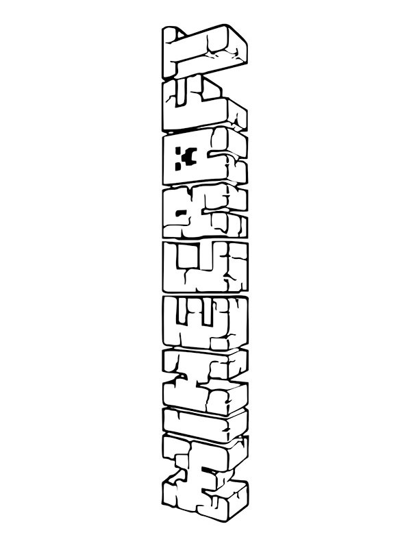 Minecraft logo Ausmalbild