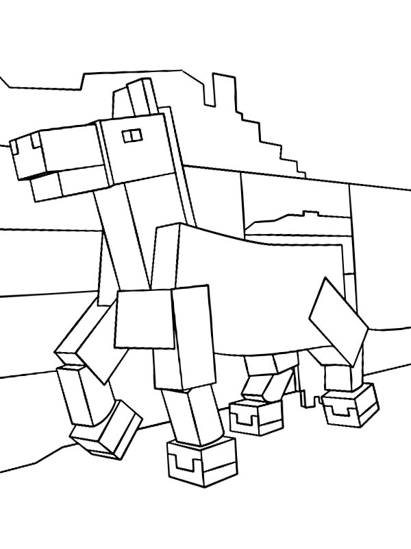 Minecraft Pferd Ausmalbild