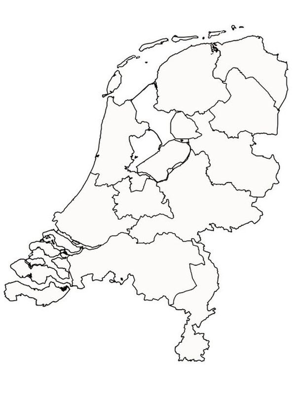Karte der Niederlande Ausmalbild