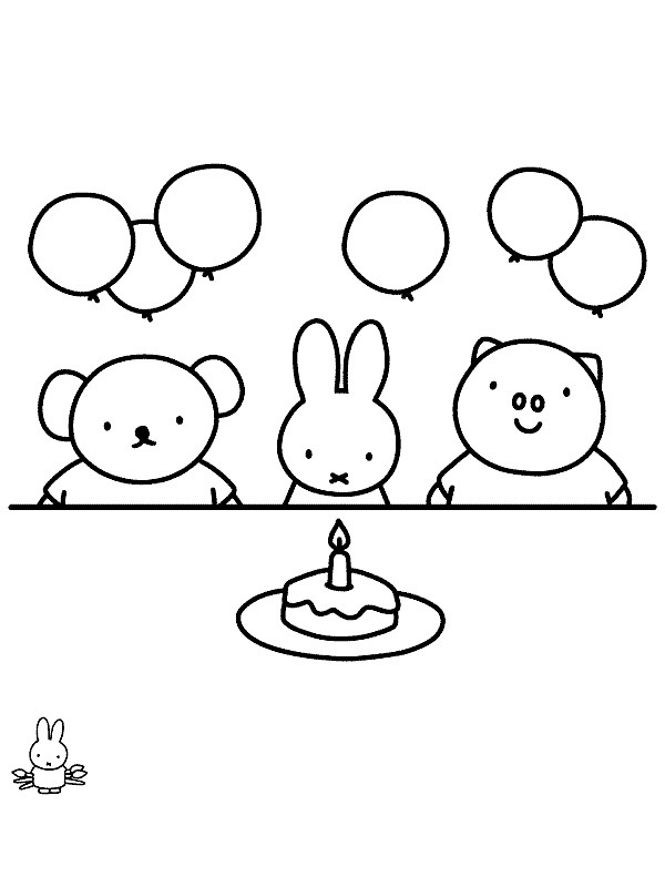 Miffys Geburtstag Ausmalbild