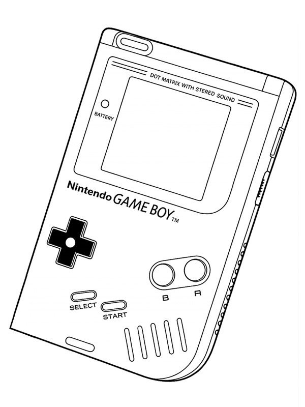 Nintendo Game Boy Ausmalbild Nintendo Game Boy Ausmalbild