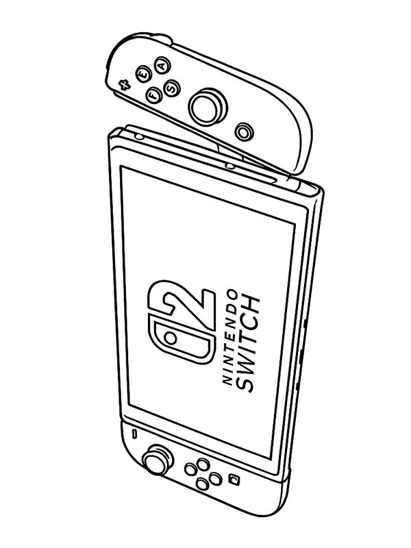 Nintendo Switch 2 Ausmalbild Nintendo Switch 2 Ausmalbild