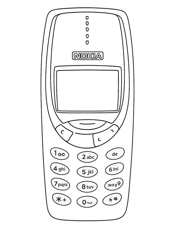 Nokia 3310 Ausmalbild Nokia 3310 Ausmalbild