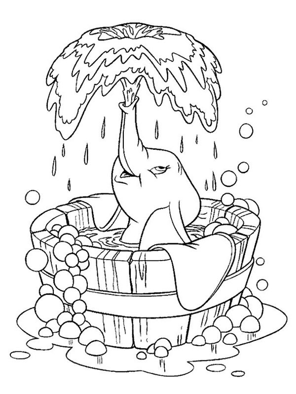 Elefant in der Badewanne Ausmalbild Elefant in der Badewanne Ausmalbild