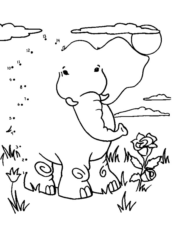 Zeichne einen Elefanten Ausmalbild