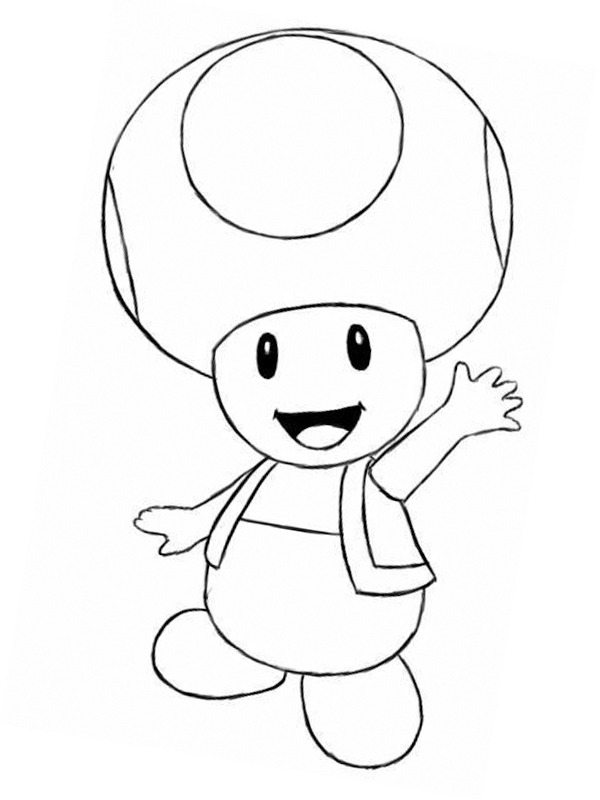 Toad Super Mario Ausmalbild