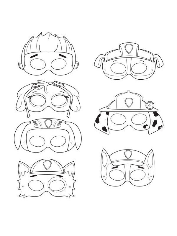 paw patrol Maske Ausmalbild paw patrol Maske Ausmalbild