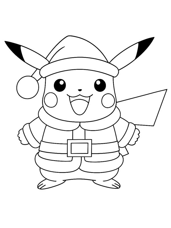 Pikachu als Weihnachtsmann Ausmalbild Pikachu als Weihnachtsmann Ausmalbild