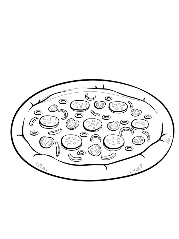 Pizza Peperoni Ausmalbild