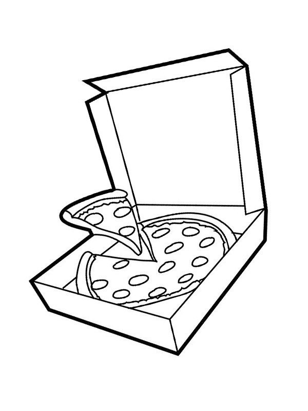 Pizzakarton Ausmalbild
