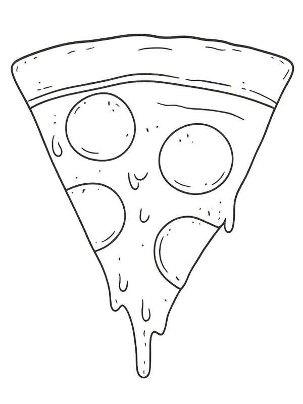 Pizzastück mit Peperoni Ausmalbild Pizzastück mit Peperoni Ausmalbild