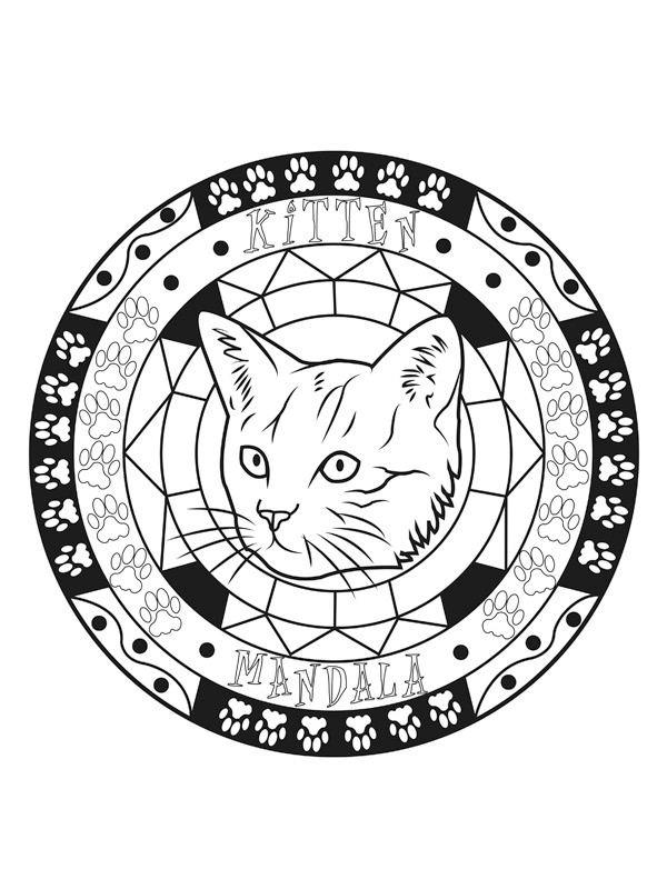 Mandala Katzen Ausmalbild