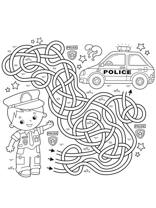 Polizeilabyrinth Ausmalbild Polizeilabyrinth Ausmalbild