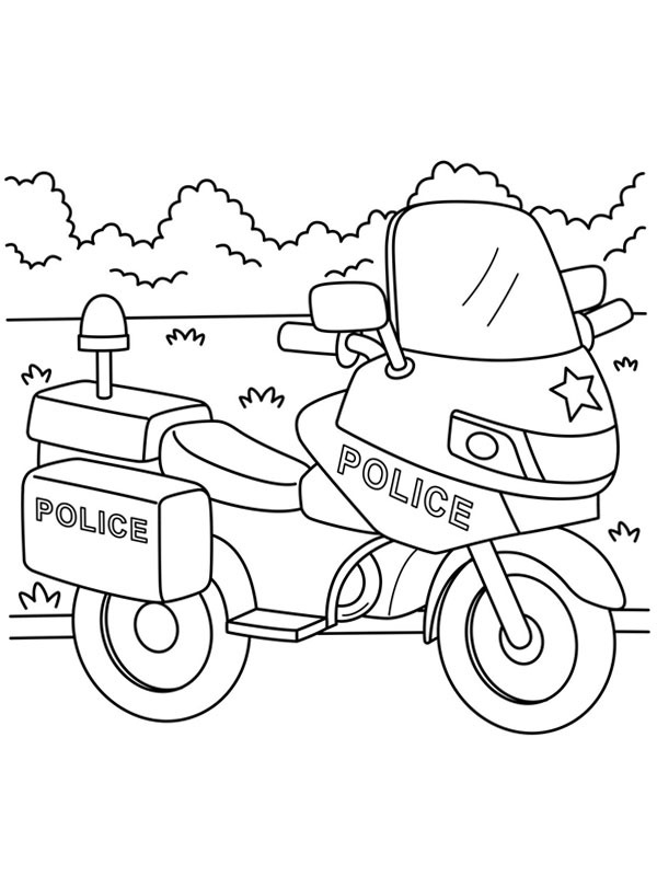 Polizeimotorrad Ausmalbild