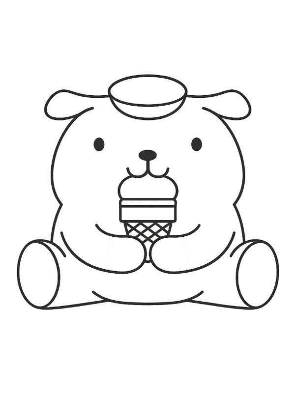 Pompompurin isst ein Eis Ausmalbild Pompompurin isst ein Eis Ausmalbild