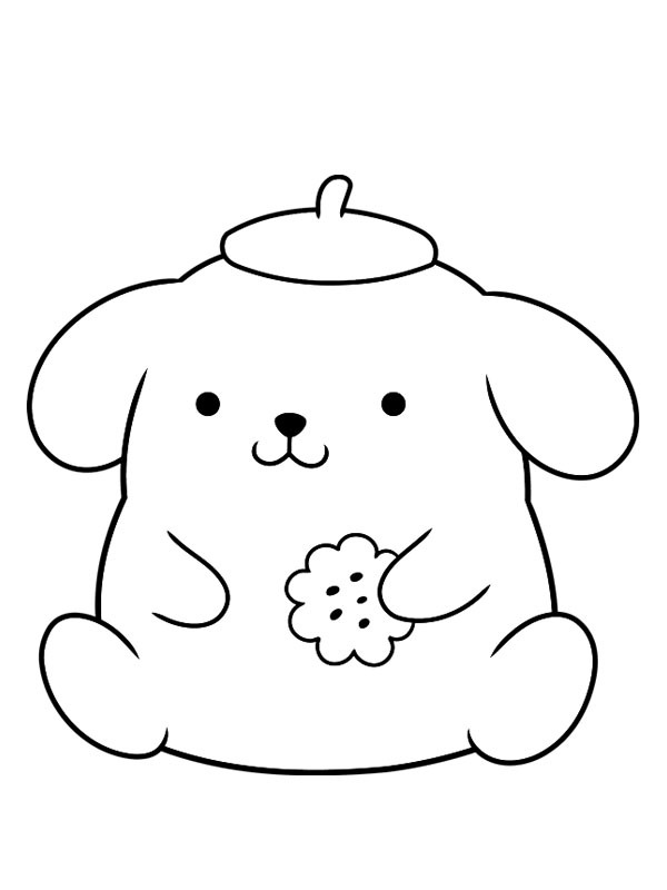 Pompompurin mit Keks Ausmalbild Pompompurin mit Keks Ausmalbild