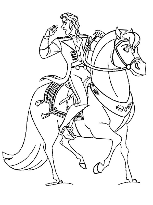 Prinz Hans auf seinem Pferd Ausmalbild Prinz Hans auf seinem Pferd Ausmalbild