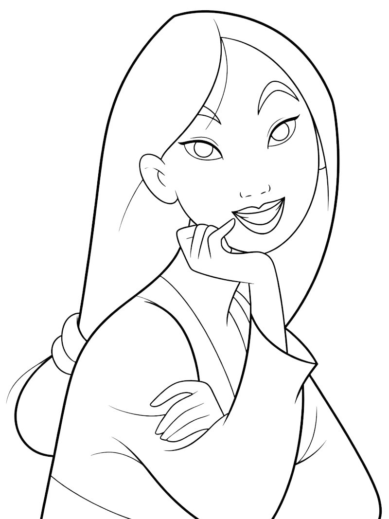 Prinzessin Mulan Ausmalbild Prinzessin Mulan Ausmalbild