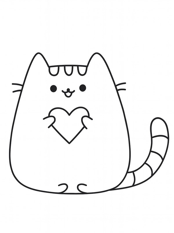 Pusheen mit Herz Ausmalbild Pusheen mit Herz Ausmalbild