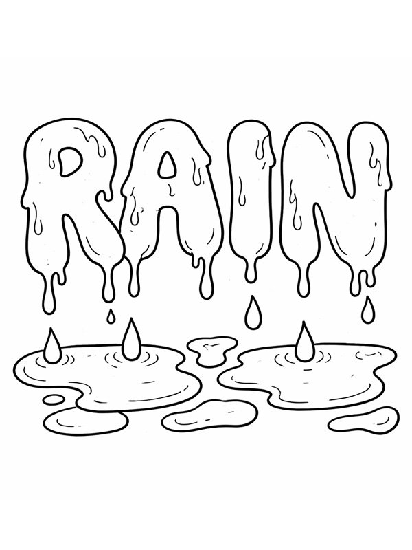 Regenbuchstaben Ausmalbild Regenbuchstaben Ausmalbild