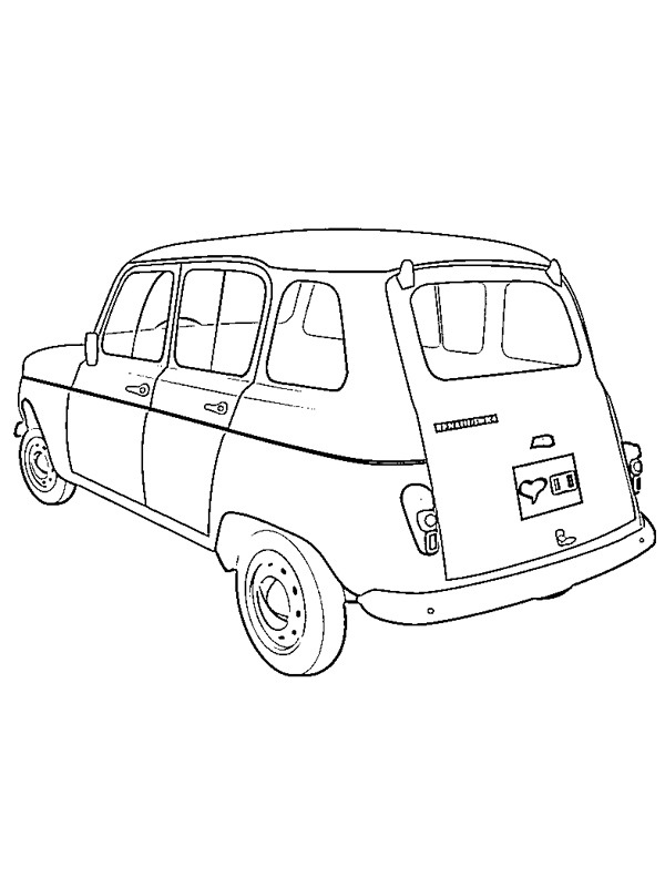 Renault 4 Ausmalbild