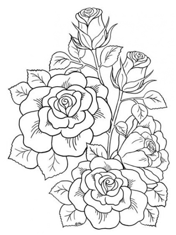 Rosen Tattoo Ausmalbild