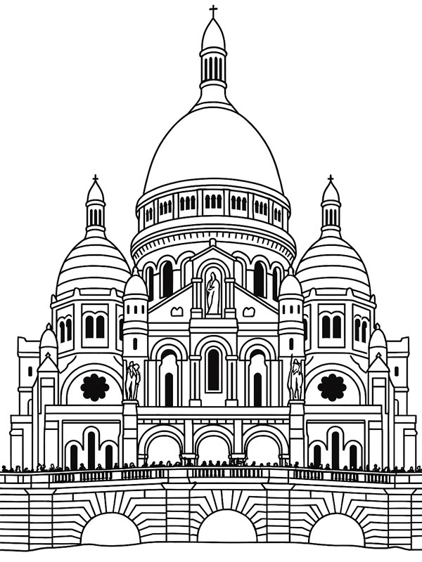 Basilika Sacré-Cœur Ausmalbild Basilika Sacré-Cœur Ausmalbild
