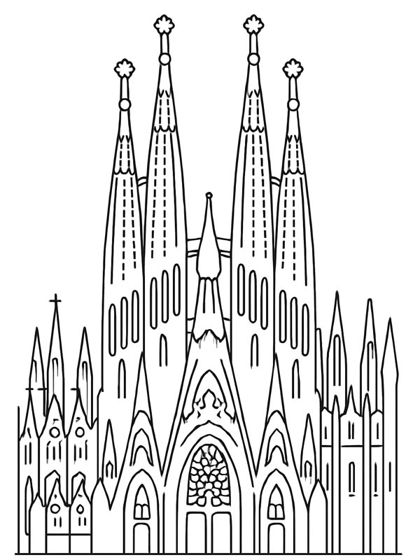 Sagrada Familia Ausmalbild Sagrada Familia Ausmalbild
