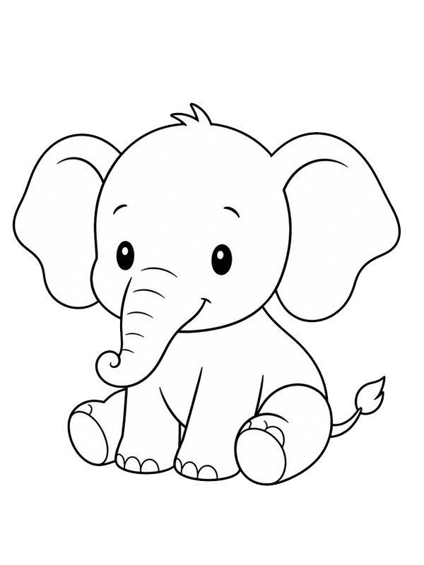 Niedliches Elefantenbaby Ausmalbild Niedliches Elefantenbaby Ausmalbild