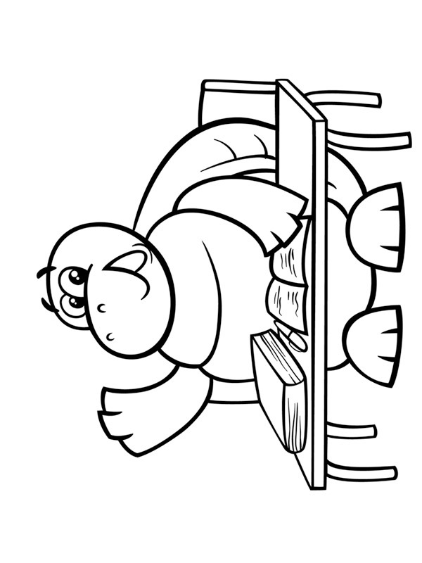 Schildkröte in der Schule Ausmalbild Schildkröte in der Schule Ausmalbild