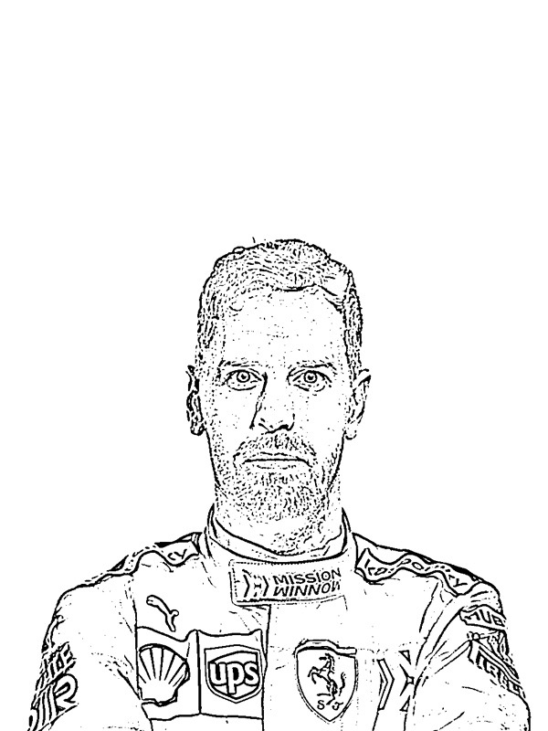 Sebastian Vettel Ausmalbild