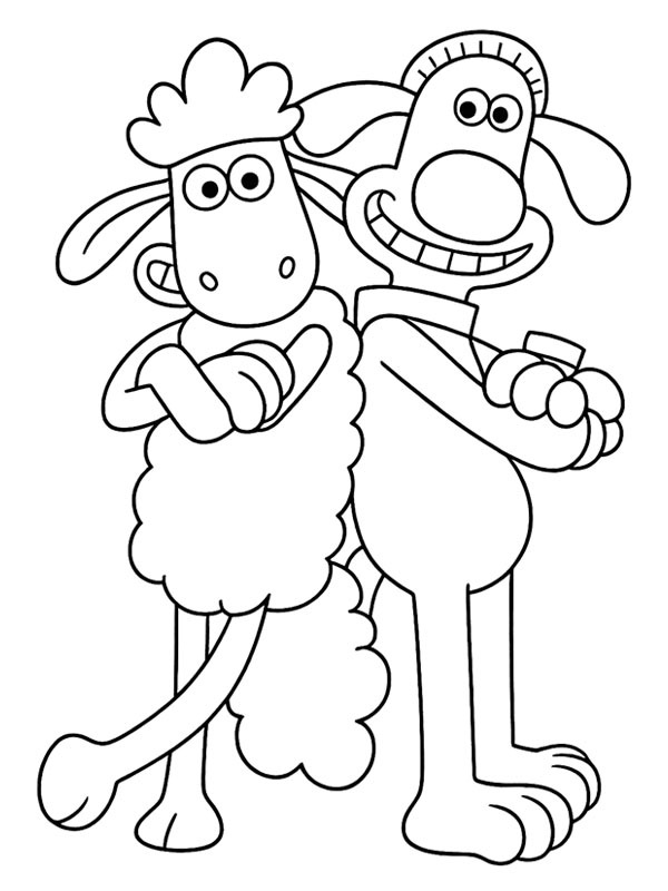 Shaun und Bitzer Ausmalbild Shaun und Bitzer Ausmalbild