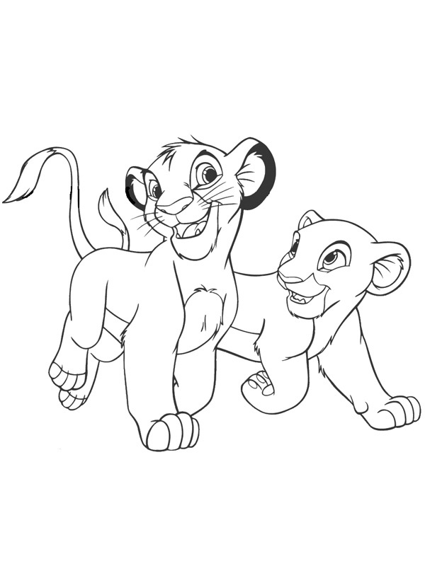 Simba und Nala Ausmalbild