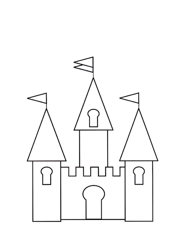 Einfaches Schloss Ausmalbild