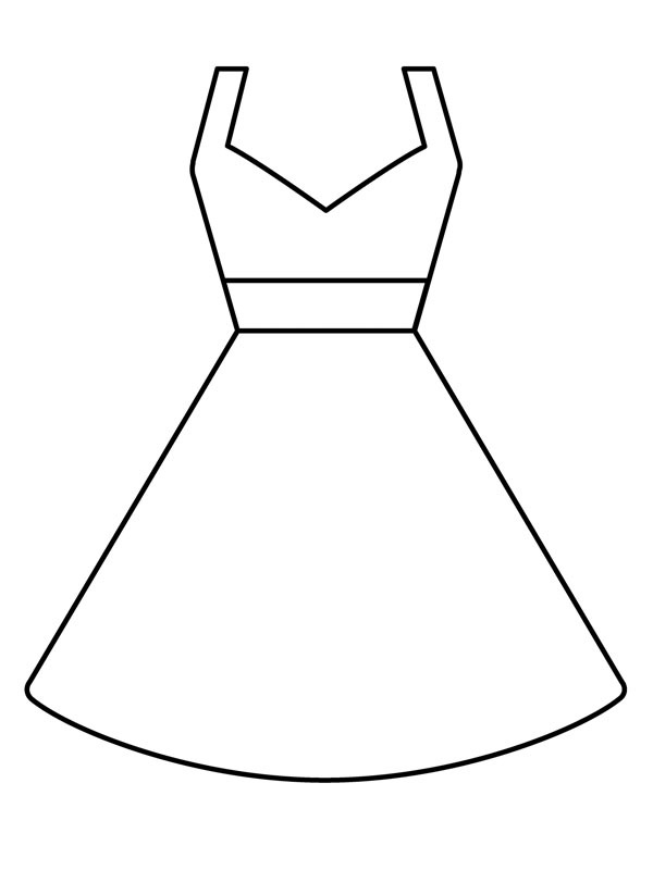 Einfaches Kleid Ausmalbild