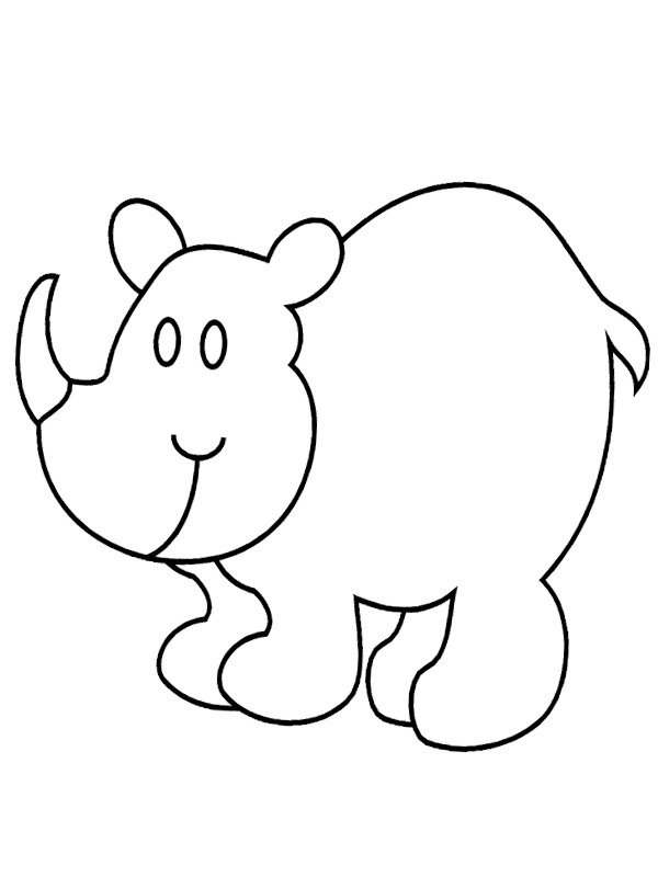 Einfaches Nashorn Ausmalbild