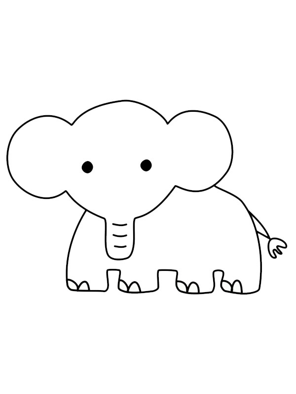 Einfacher Elefant Ausmalbild