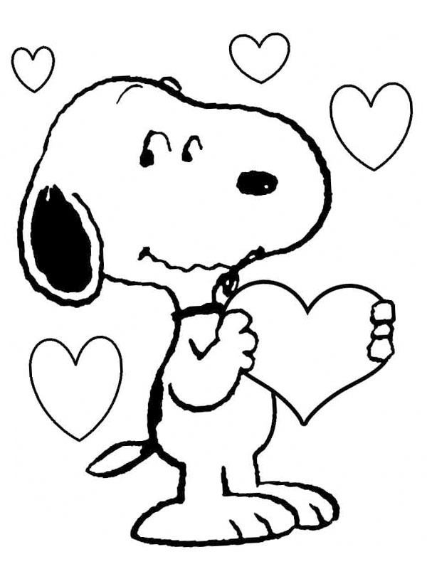 Snoopy ist verliebt Ausmalbild