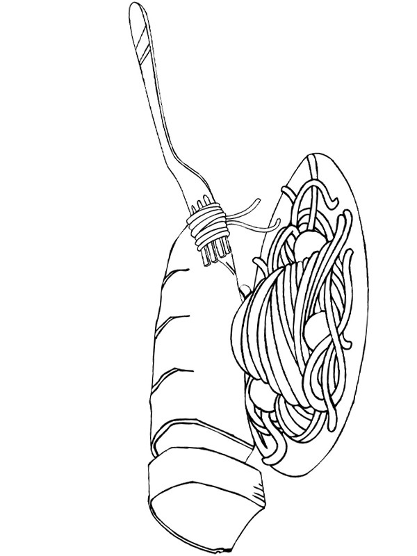 Spaghetti Ausmalbild