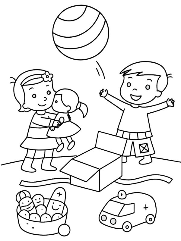 Spielen mit Nikolausgeschenken Ausmalbild